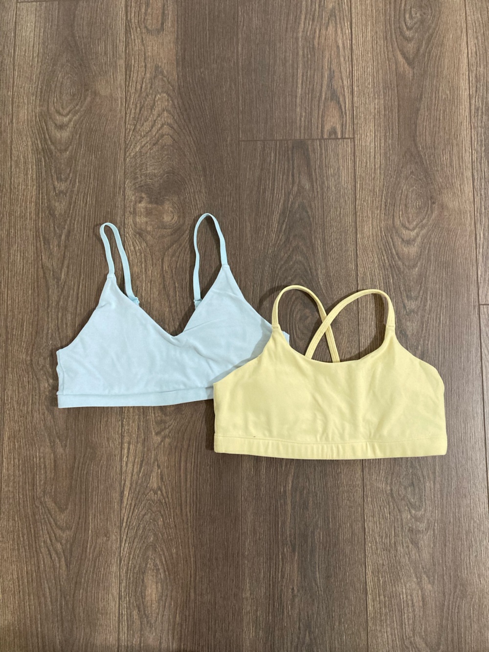 Athleta Girls Sports Bra Yellow And Blue Set Of 2 Size Xxl/16
